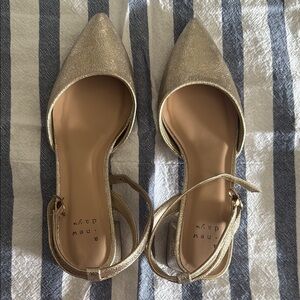 M. Gemi Gold Flats Classic Loafers